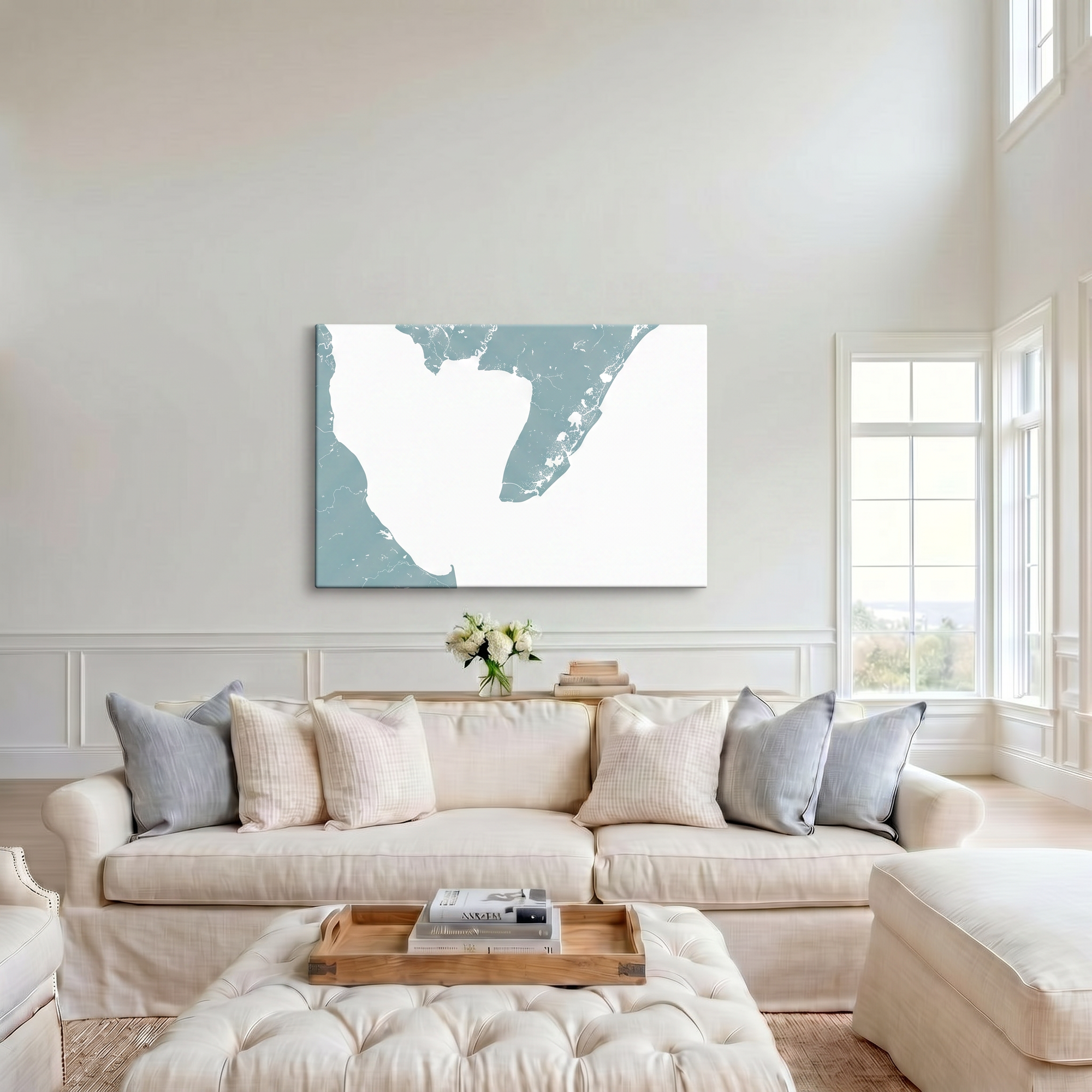 Cape May canvas map art in cathedral setting