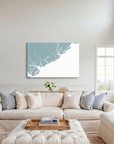 Charleston / Lowcountry canvas map art in cathedral setting
