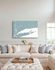 Connecticut Coast canvas map art in cathedral setting