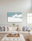 Destin canvas map art in cathedral setting