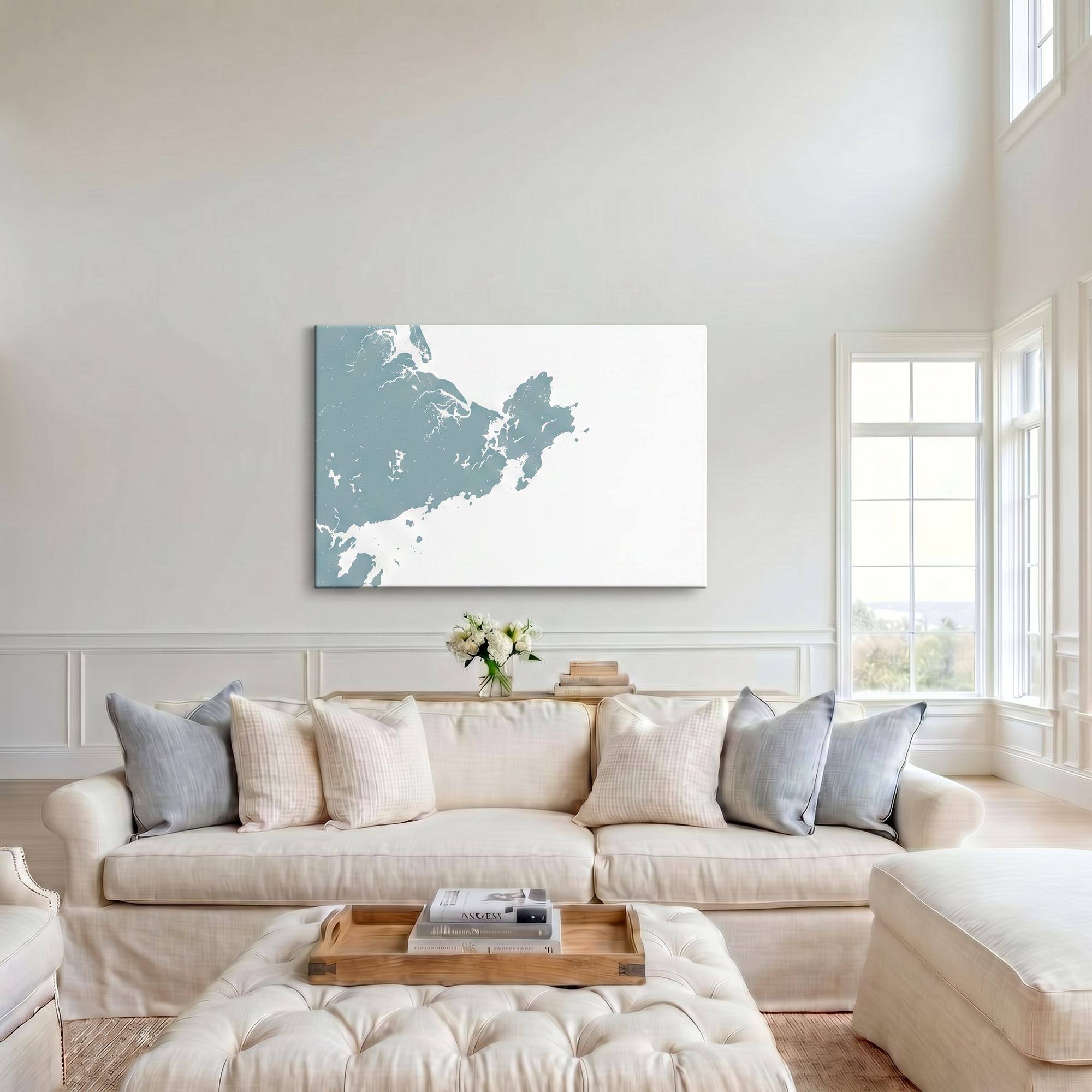 Gloucester canvas map art in cathedral setting