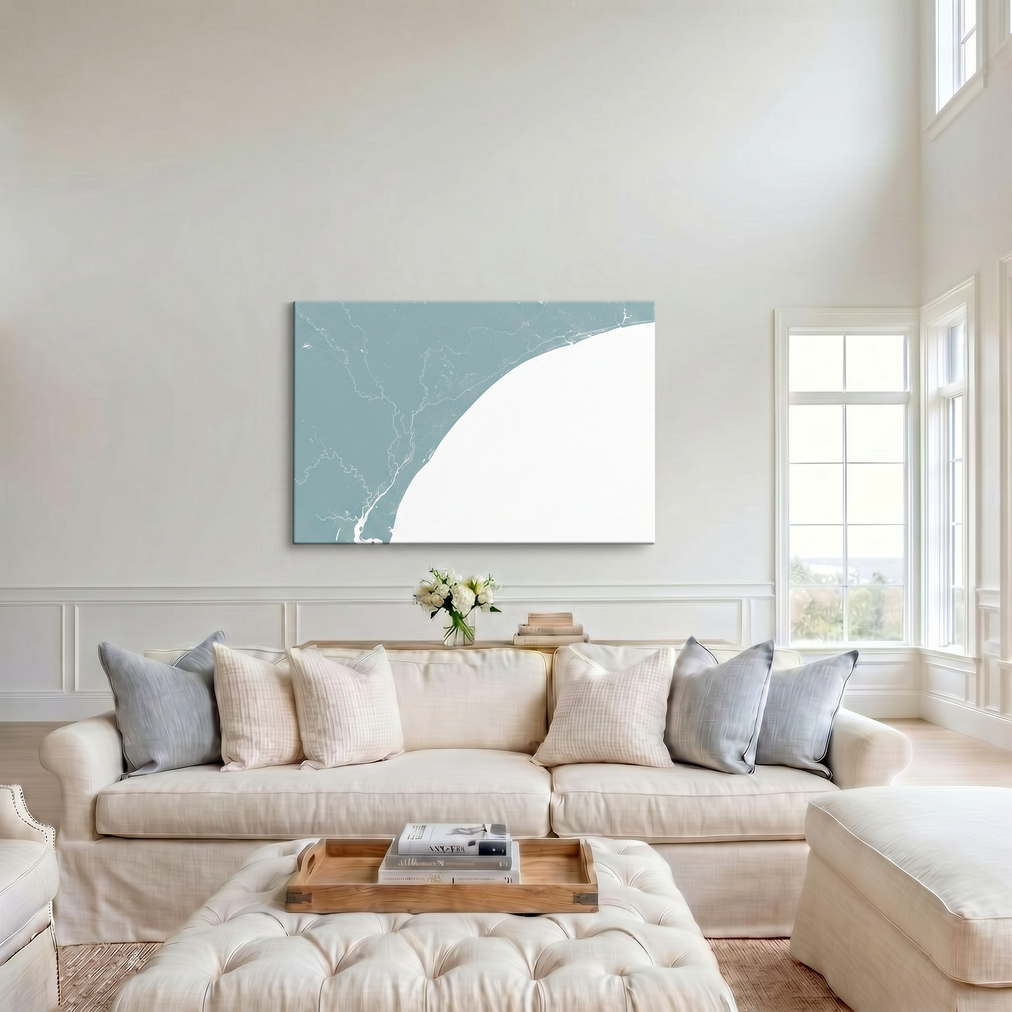 Grand Strand canvas map art in cathedral setting