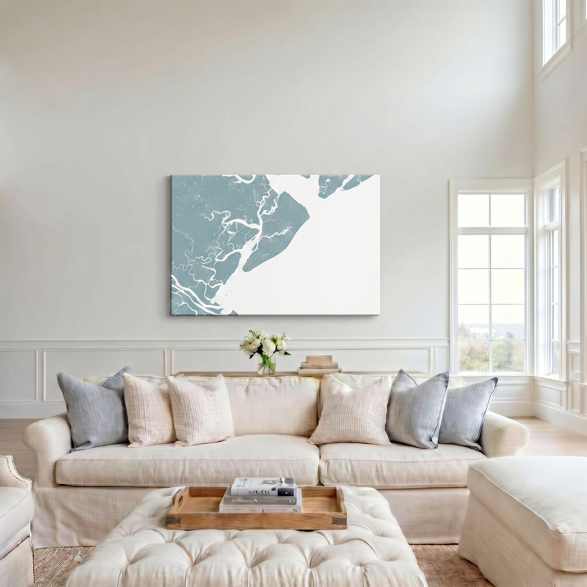 Hilton Head Island canvas map art in cathedral setting