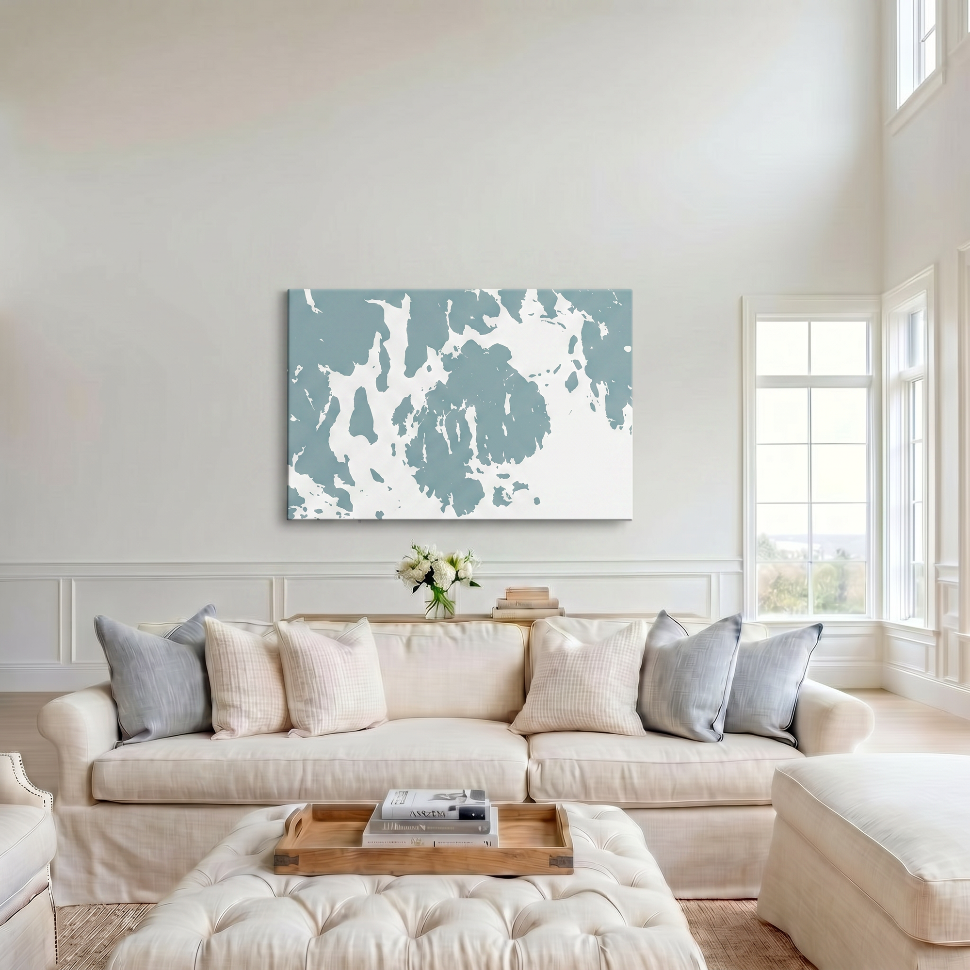 Mount Desert canvas map art in cathedral setting