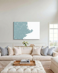 North Shore Massachusetts canvas map art in cathedral setting