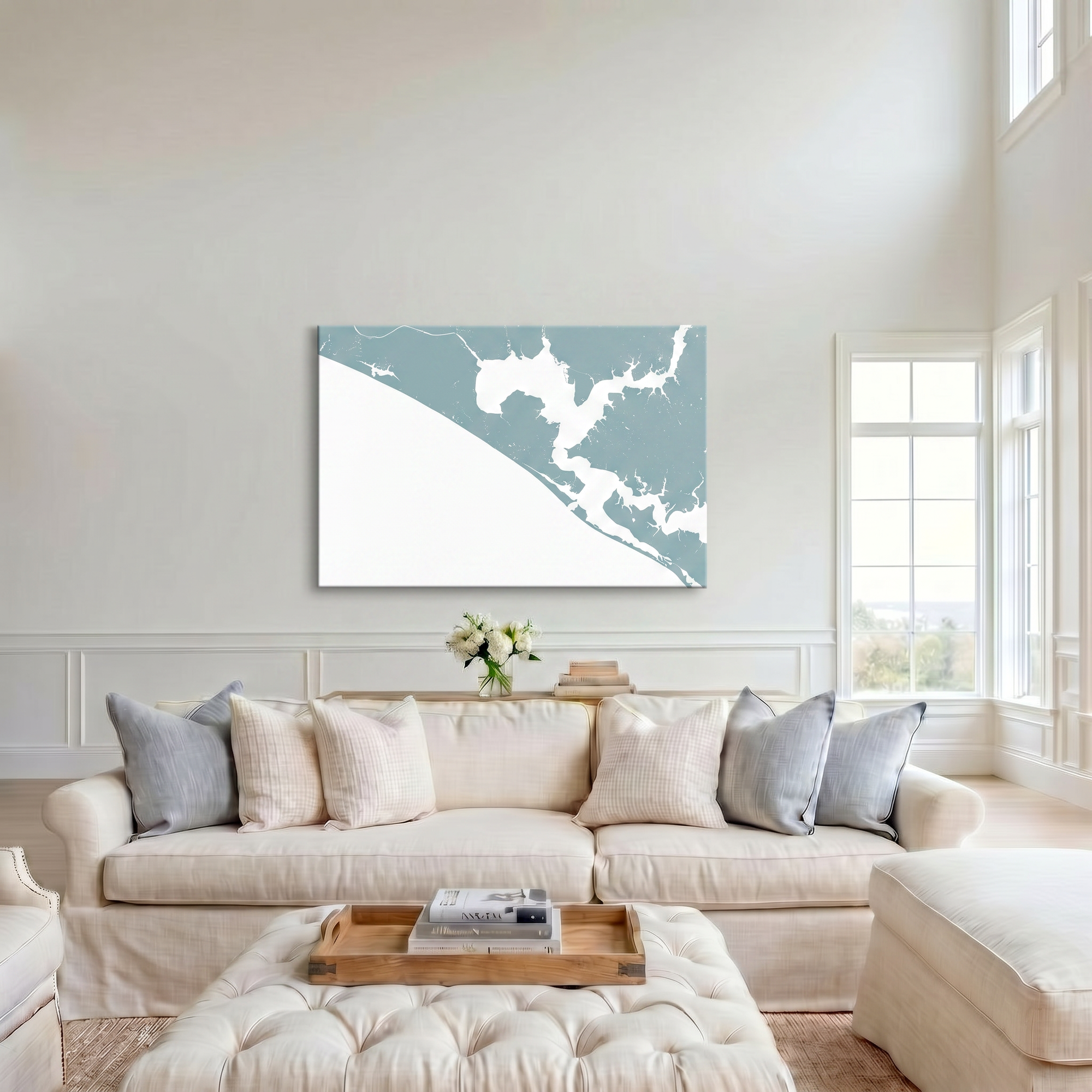 Panama City Beach canvas map art in cathedral setting