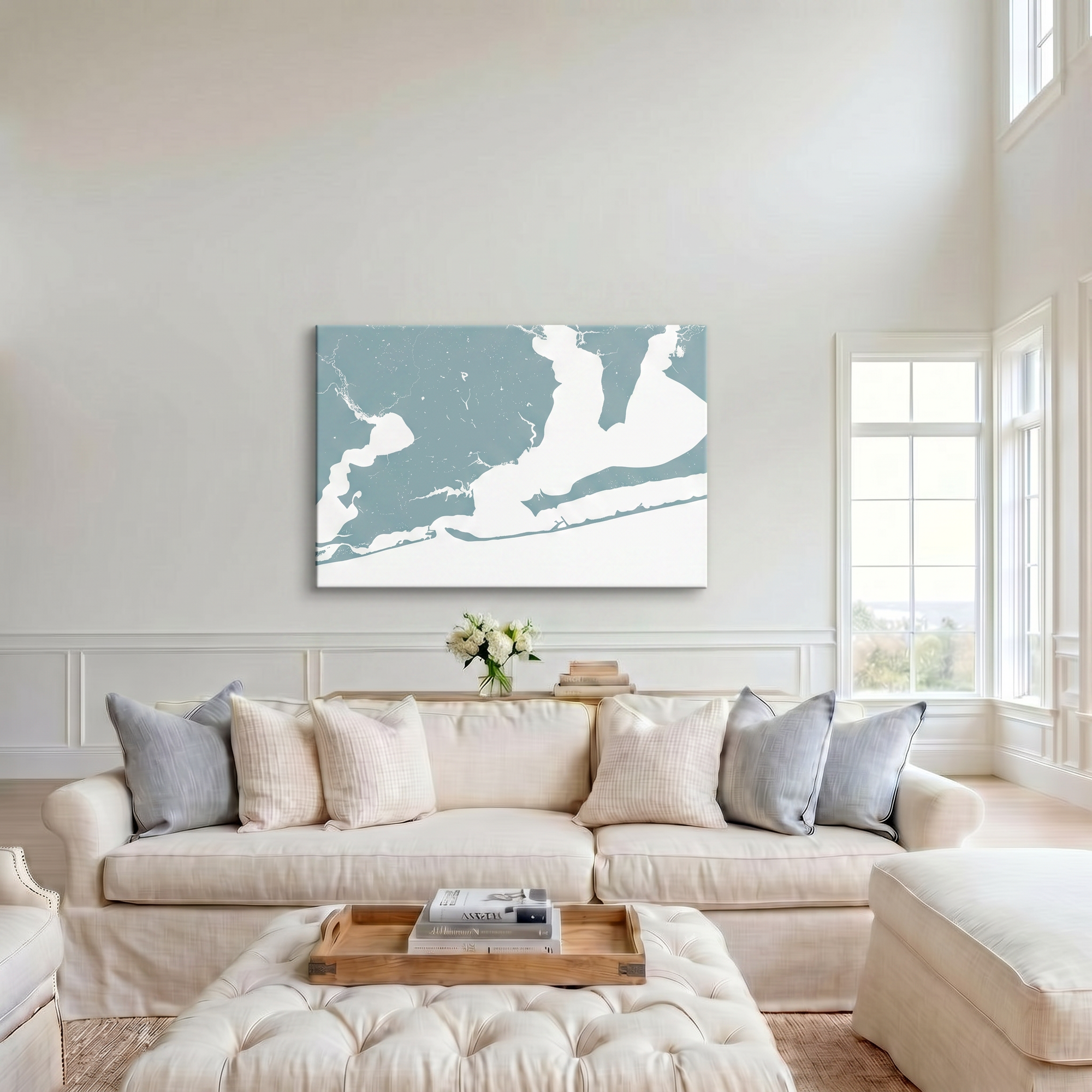 Pensacola canvas map art in cathedral setting