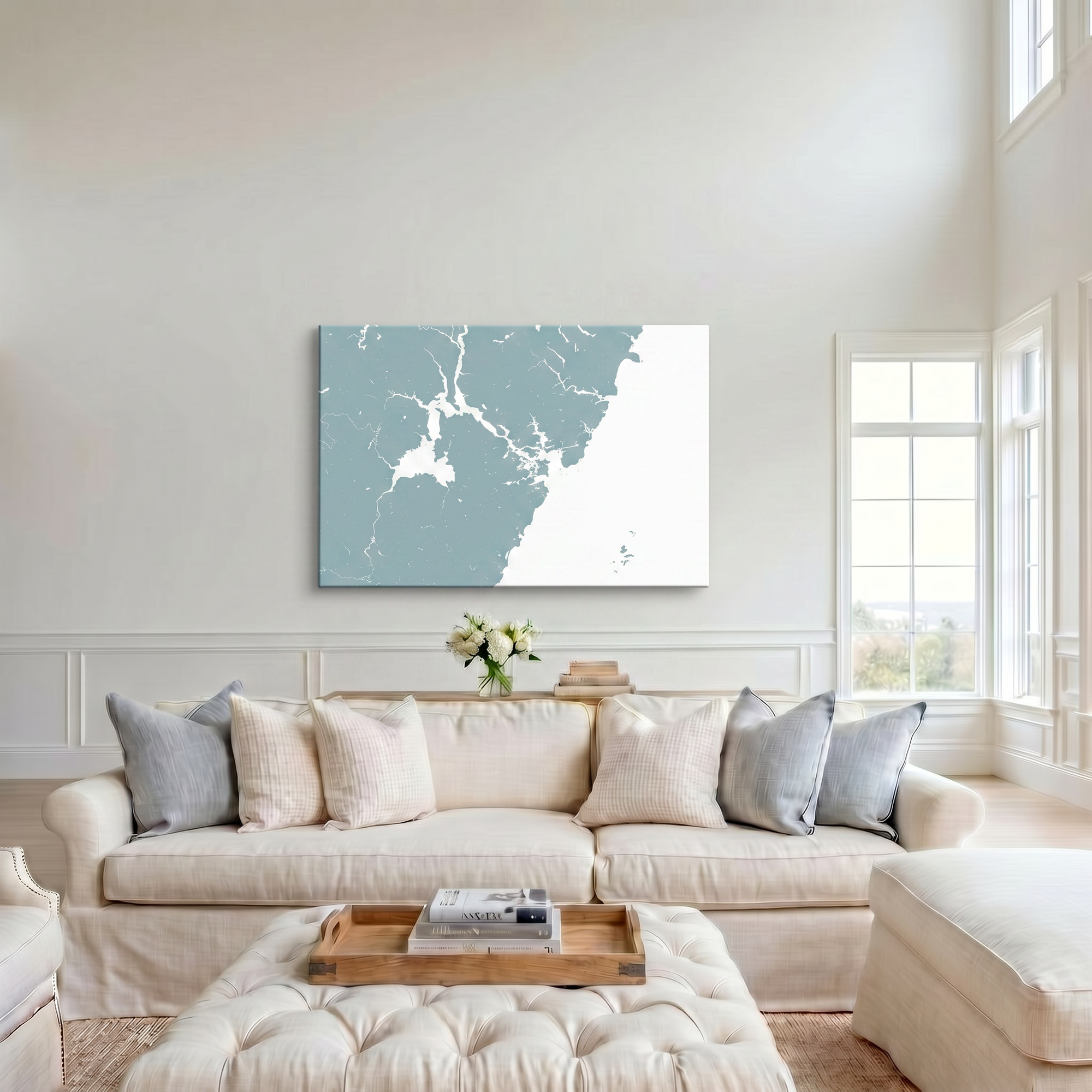 Portsmouth canvas map art in cathedral setting