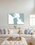 San Francisco canvas map art in cathedral setting