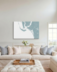 Sanibel canvas map art in cathedral setting