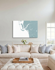 Southwest Florida canvas map art in cathedral setting