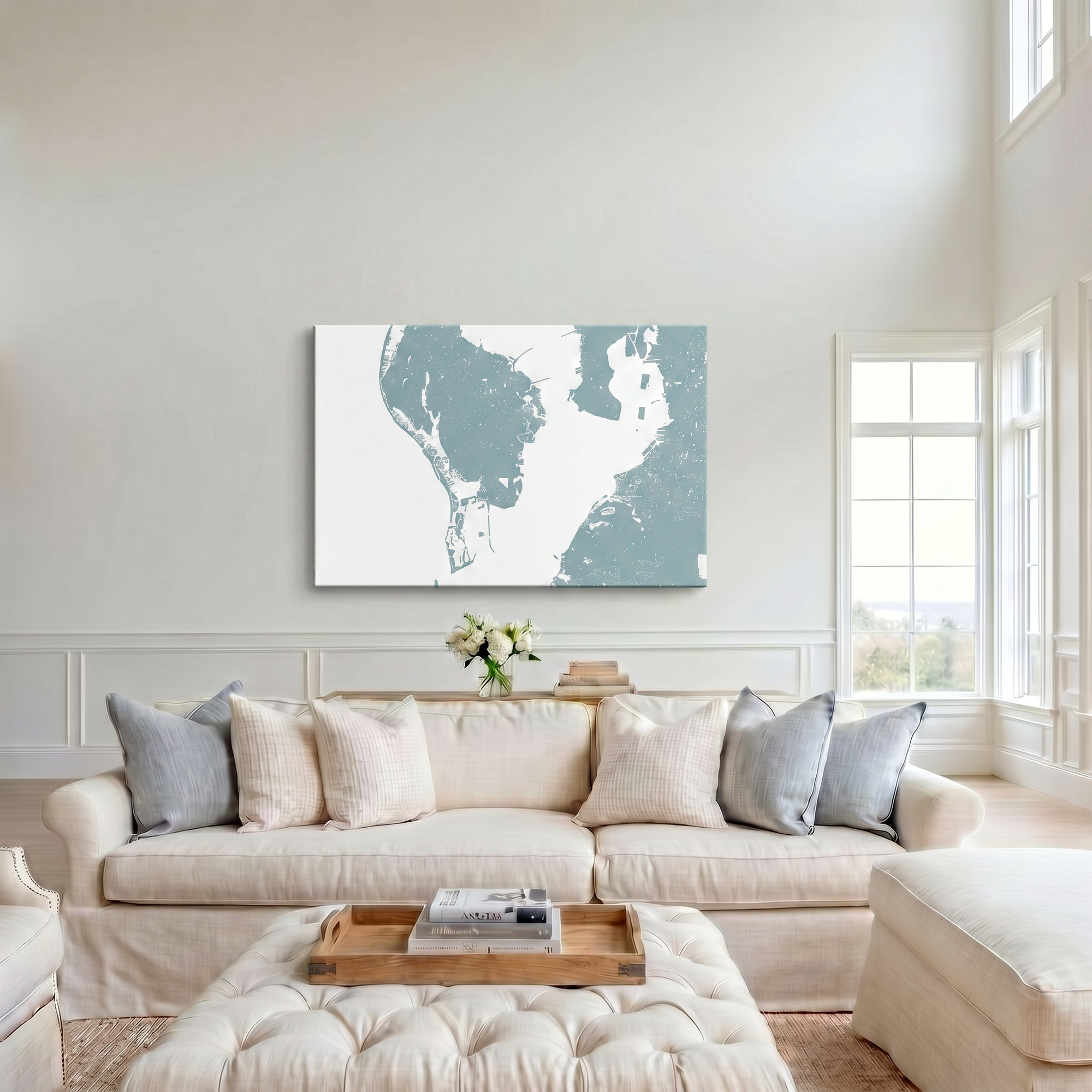 St. Petersburg canvas map art in cathedral setting