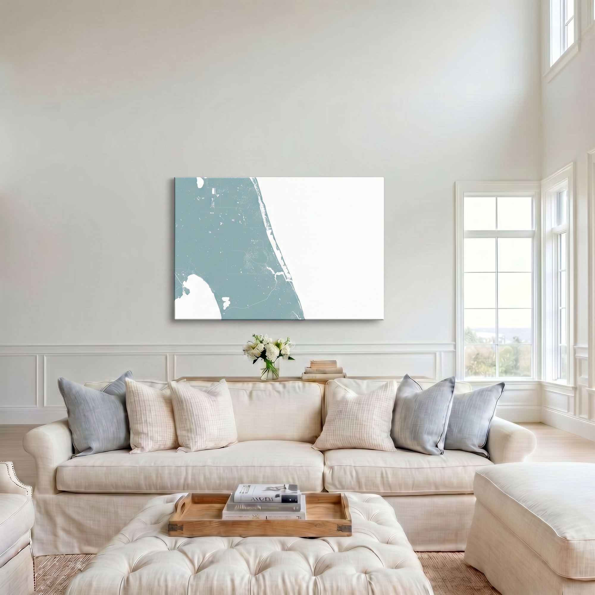 Treasure Coast canvas map art in cathedral setting