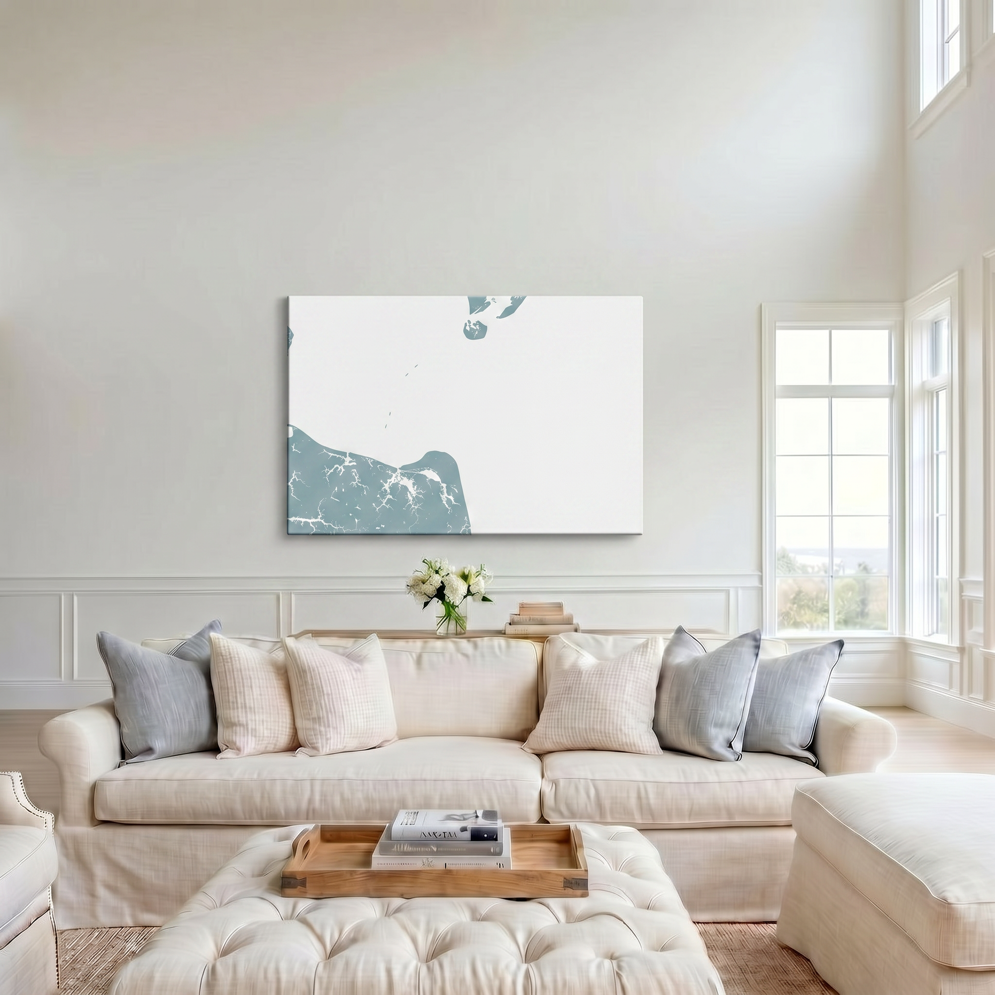 Virginia Beach canvas map art in cathedral setting