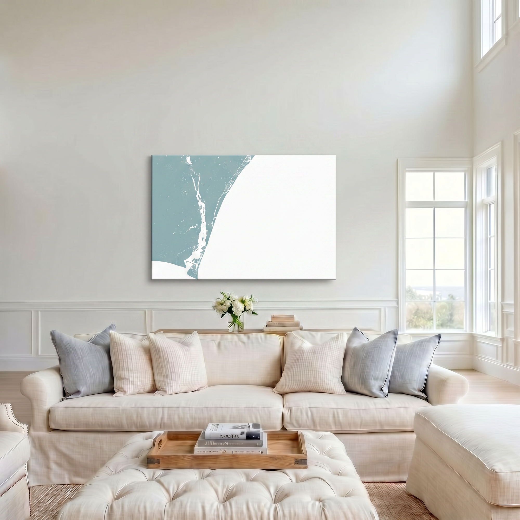 Wilmington canvas map art in cathedral setting