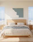 Central California Coast soft blue horizontal wrapped canvas map in the ratio 3:2 hand mockup