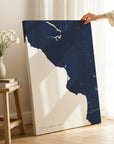 Central California Coast navy vertical wrapped canvas map in the ratio 2:3 hand mockup