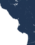 Central California Coast Coastal Map — Fine Art Print Vertical, navy, No Frame, 8x10