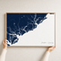 Charleston / Lowcountry canvas map — hands holding the canvas in an oak frame