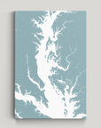 Chesapeake Bay / Maryland Coastal Map — Canvas Vertical, soft-blue, No Frame, 16x24