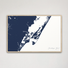 Chincoteague Island Coastal Map — Canvas Horizontal, navy, Natural Oak
