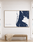Clearwater Beach canvas map — window-scene interior