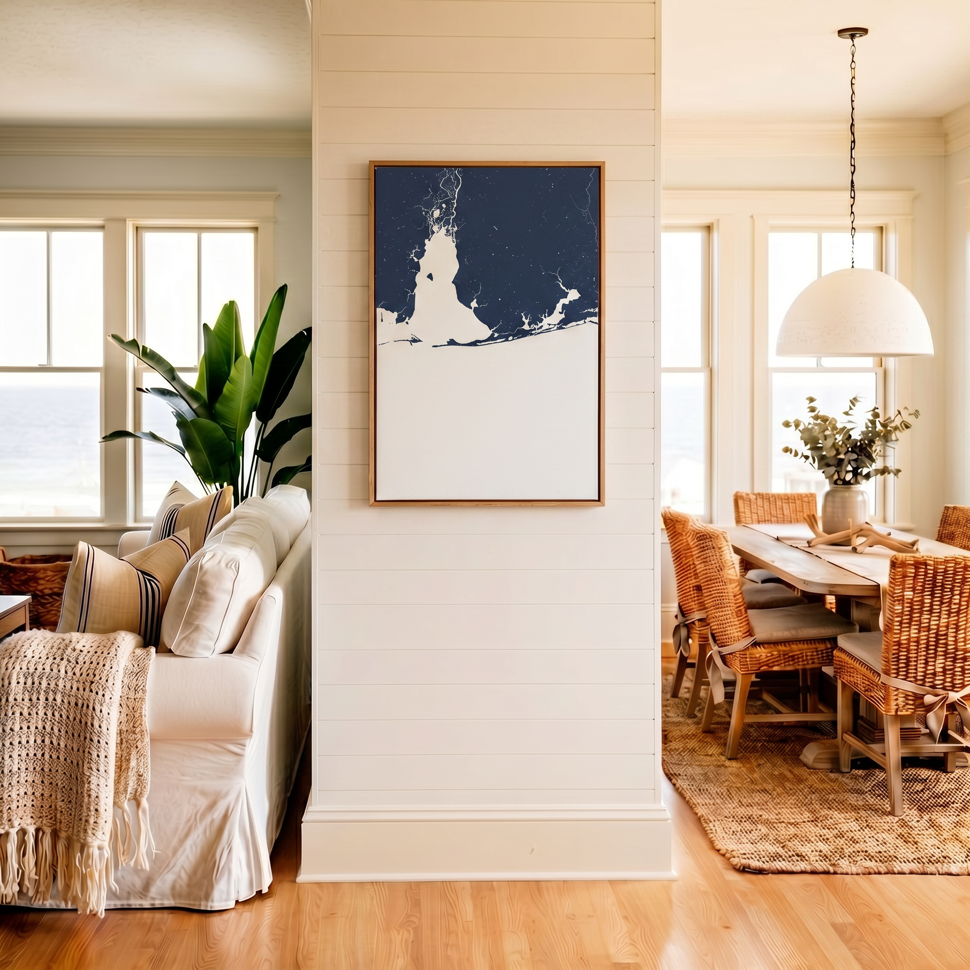 Alabama Gulf Coast canvas map art in coastal setting