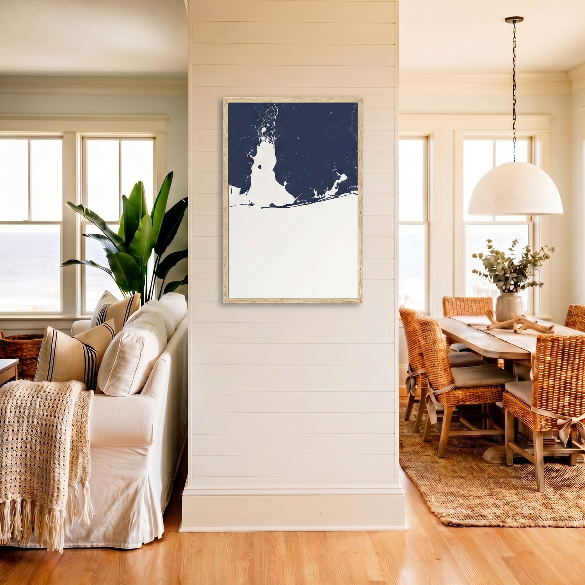Alabama Gulf Coast matte map art in coastal setting