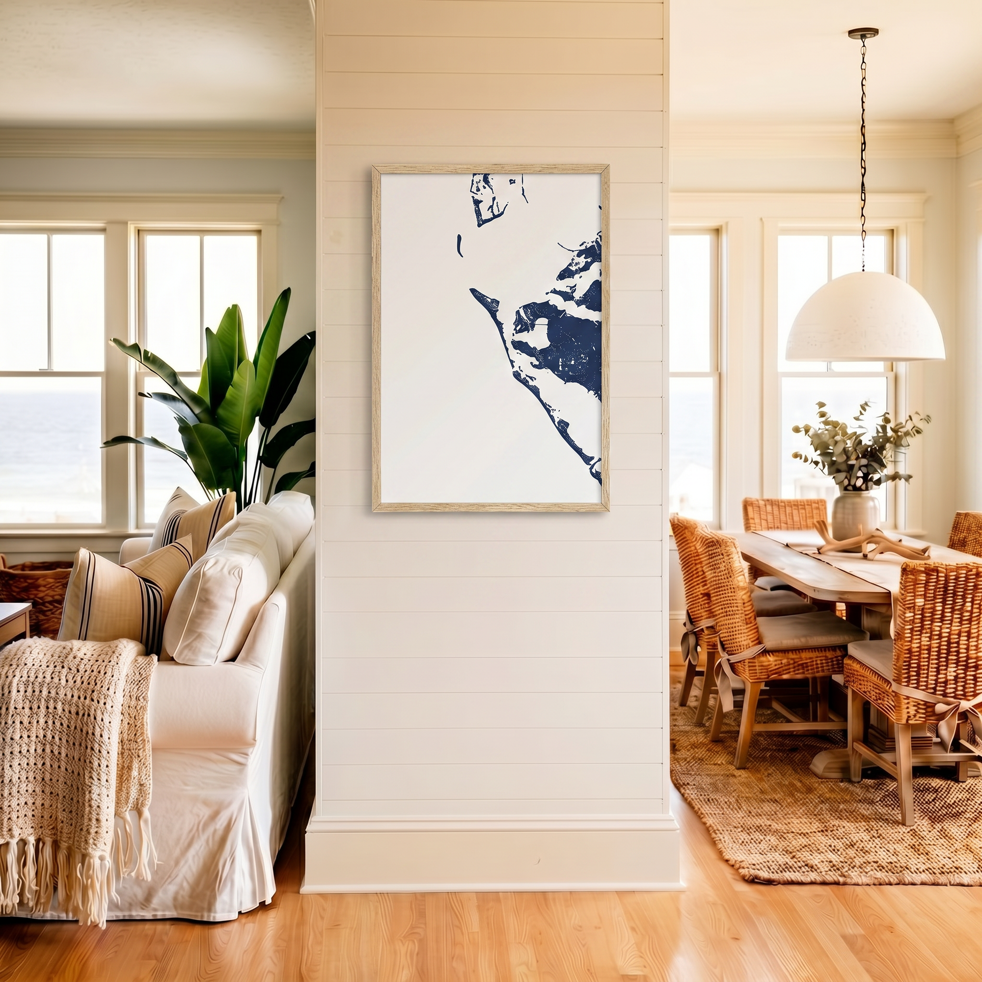 Anna Maria Island matte map art in coastal setting