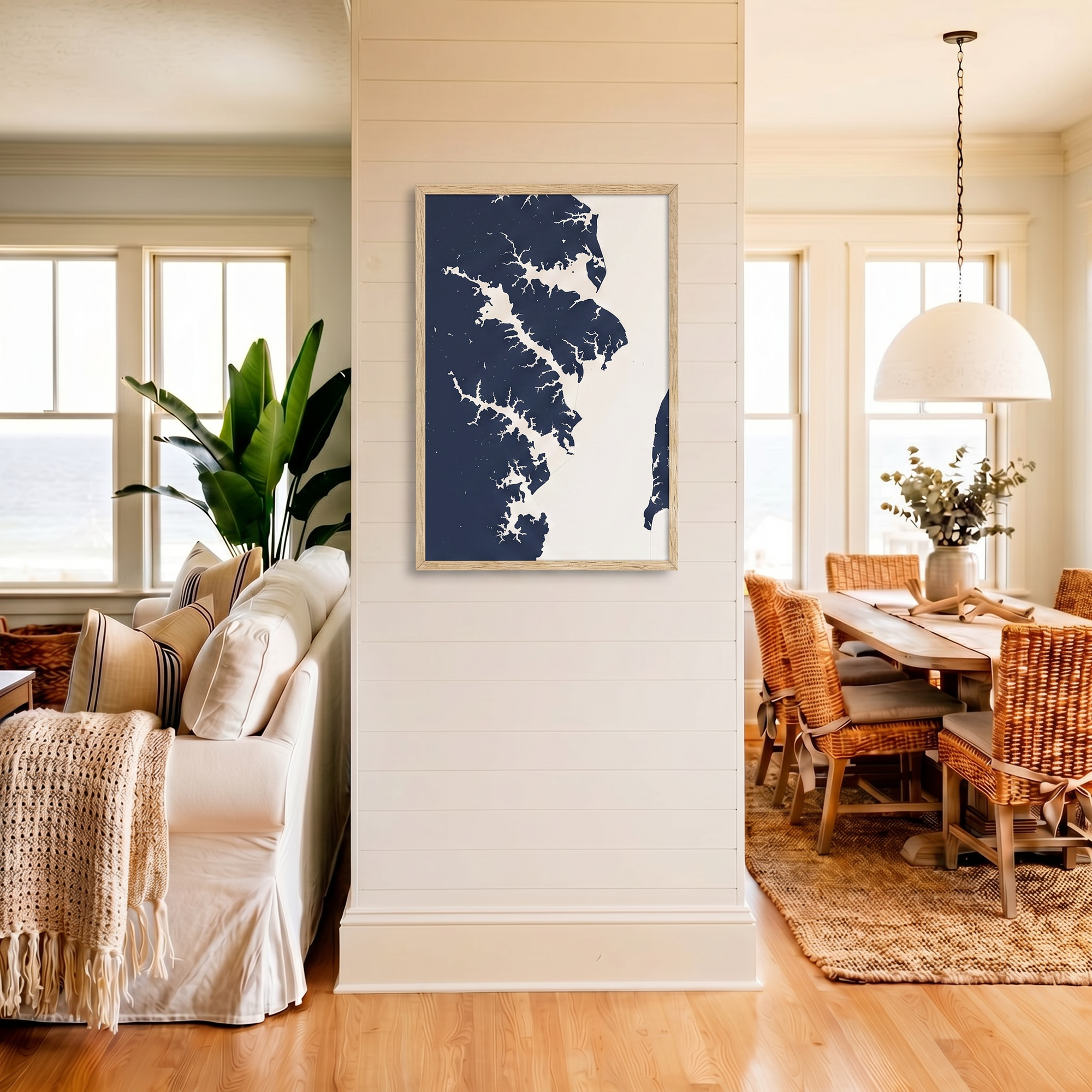 Annapolis matte map art in coastal setting