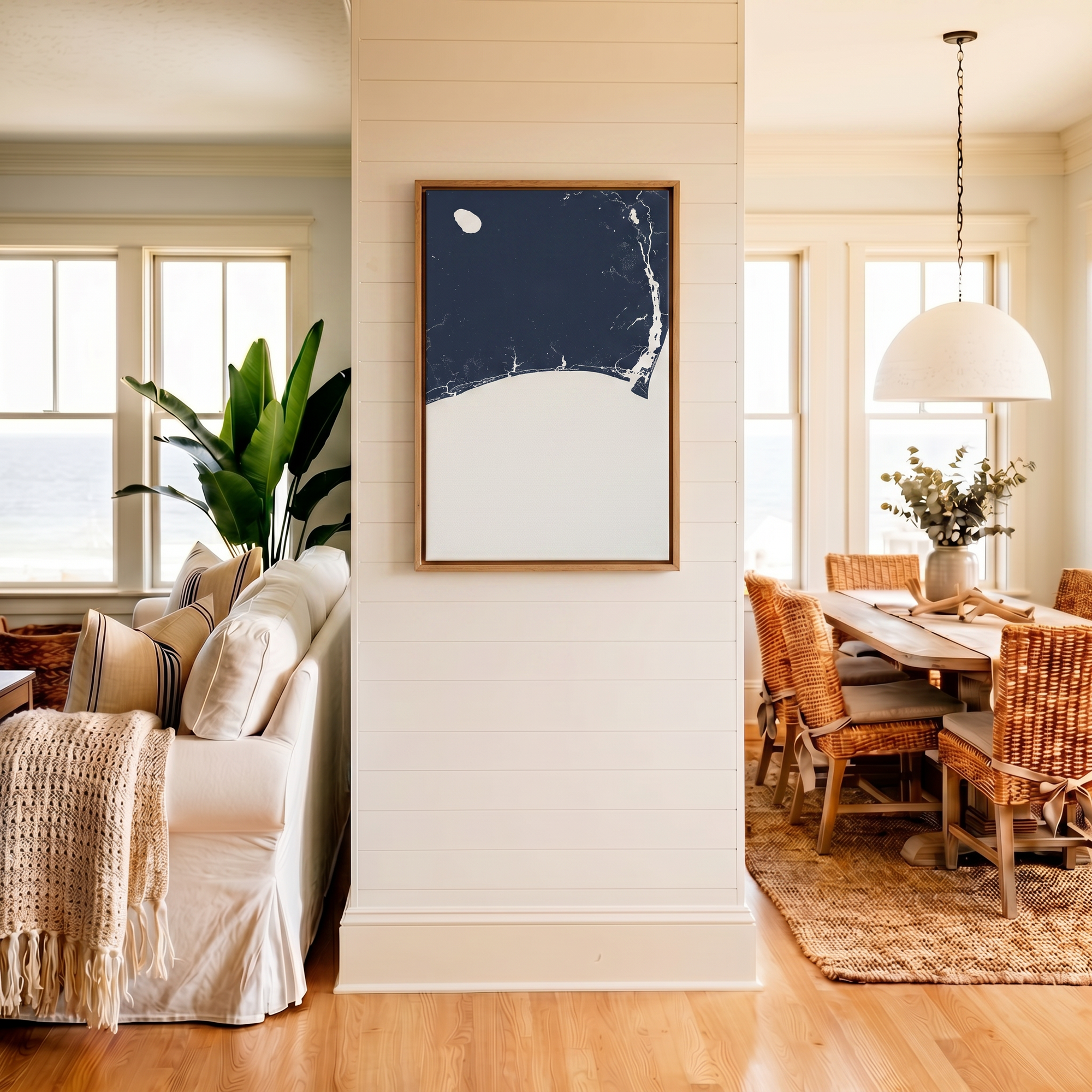 Brunswick Islands canvas map art in coastal setting