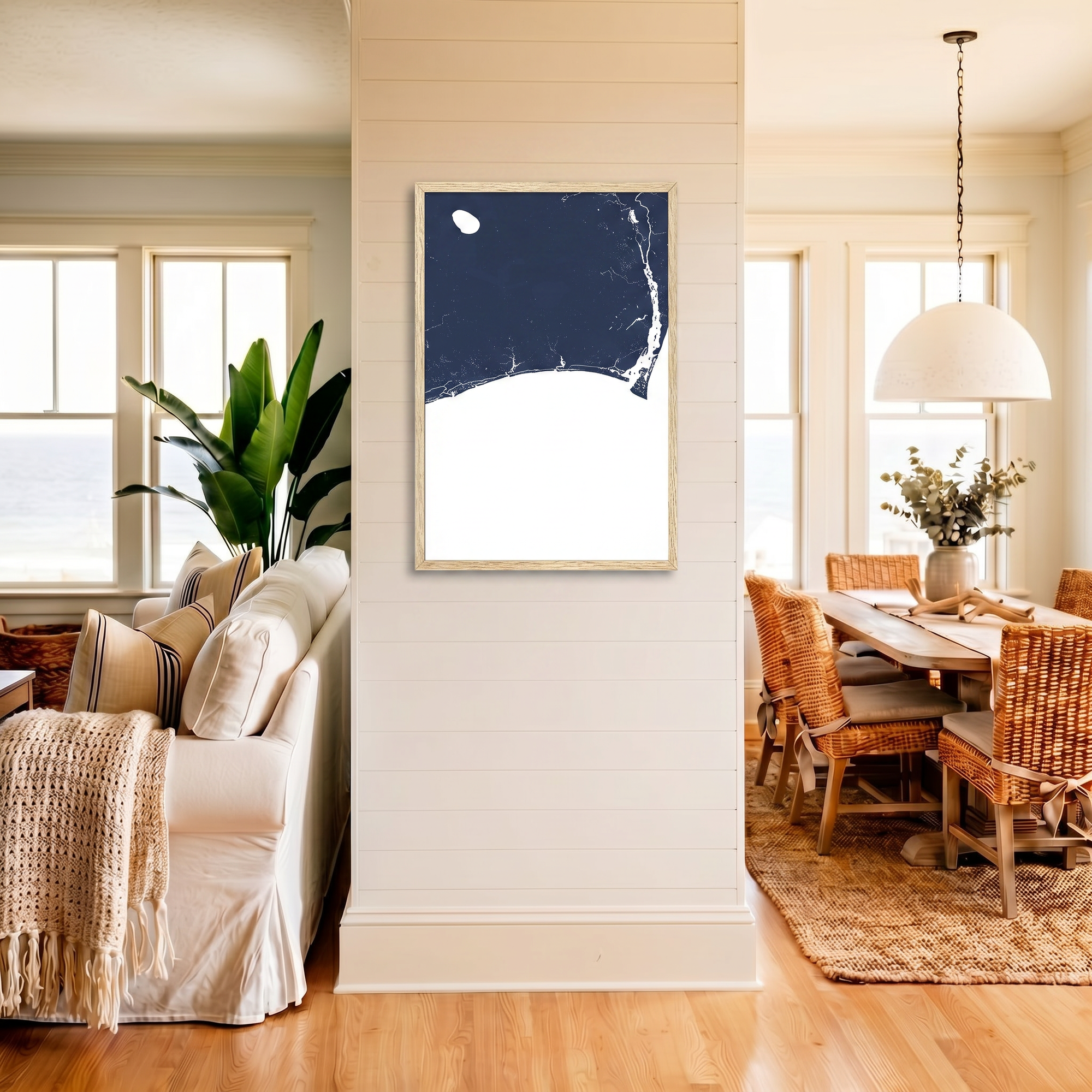 Brunswick Islands matte map art in coastal setting