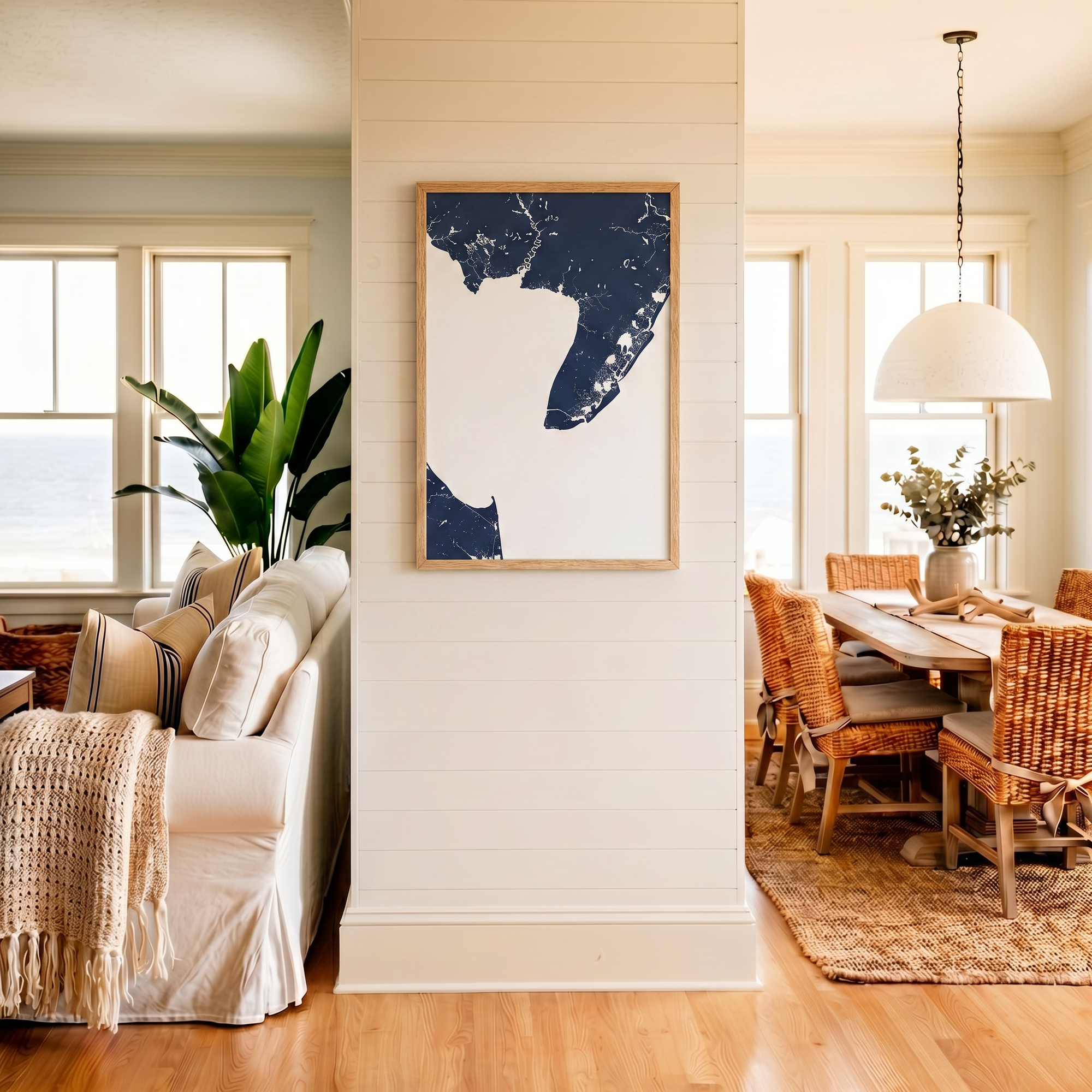 Cape May matte map art in coastal setting