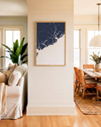 Charleston / Lowcountry matte map art in coastal setting