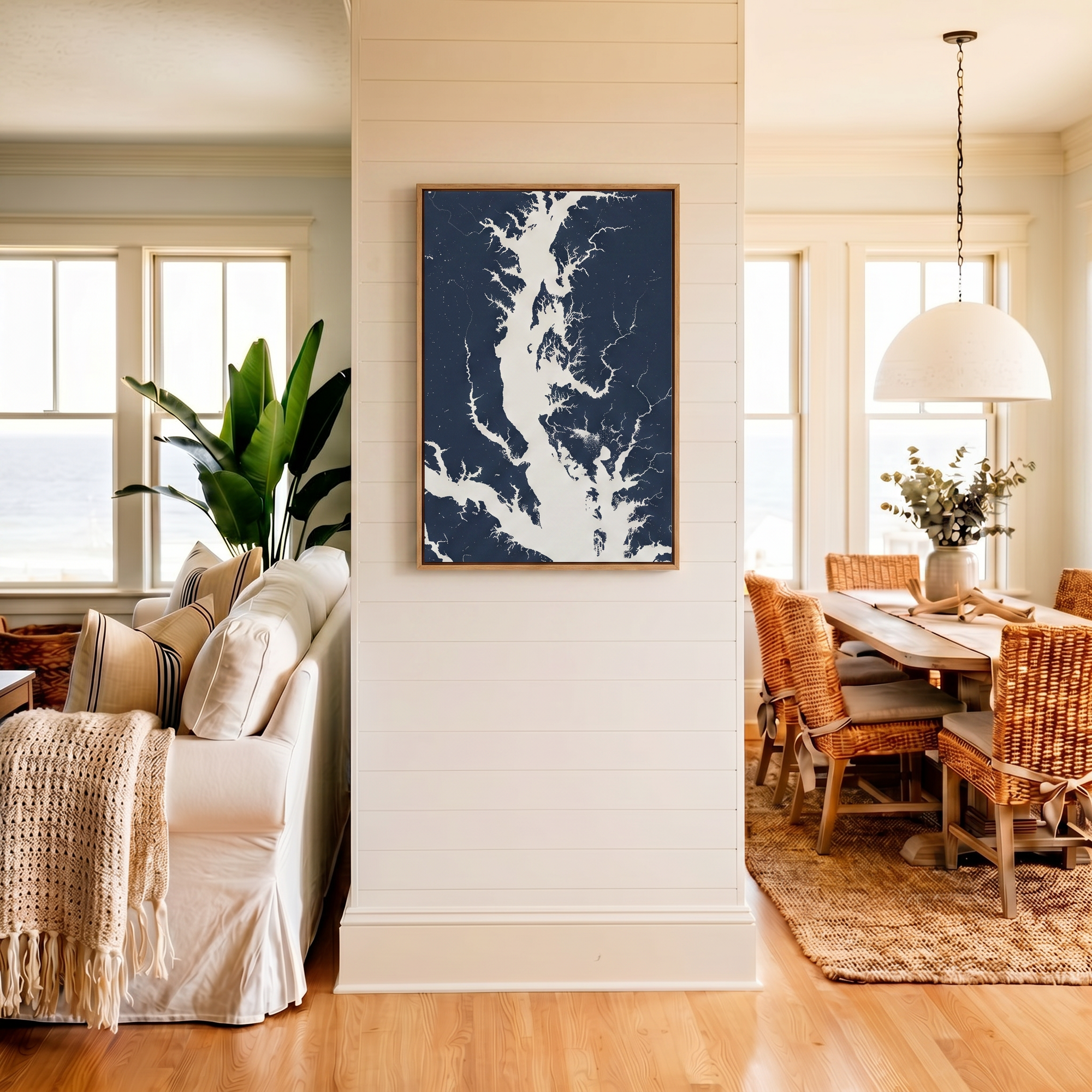 Chesapeake Bay / Maryland canvas map art in coastal setting