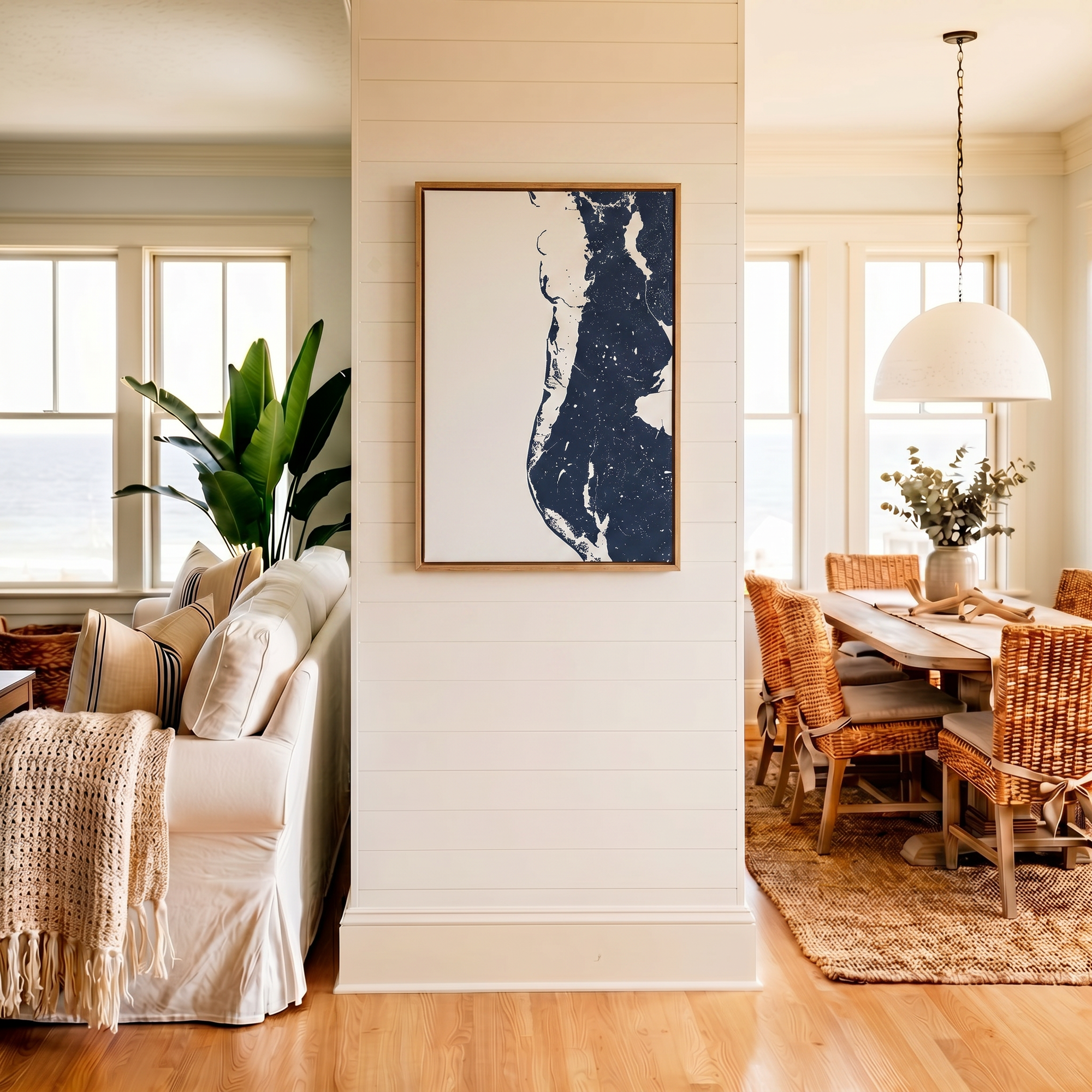 Clearwater Beach canvas map art in coastal setting