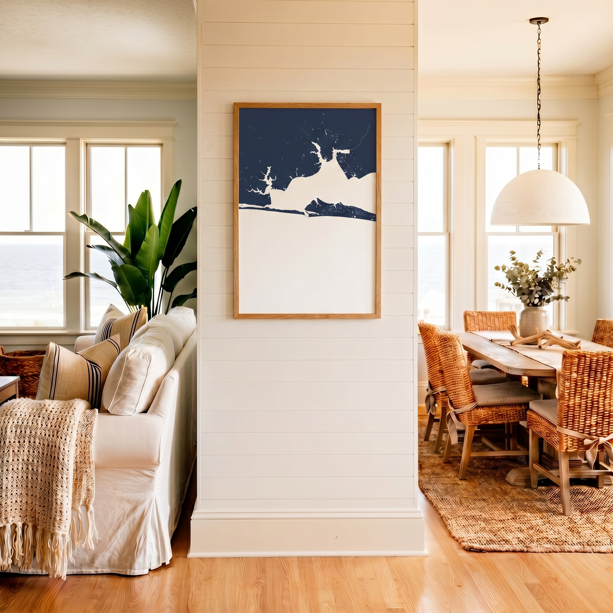 Destin matte map art in coastal setting