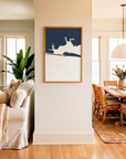 Destin matte map art in coastal setting