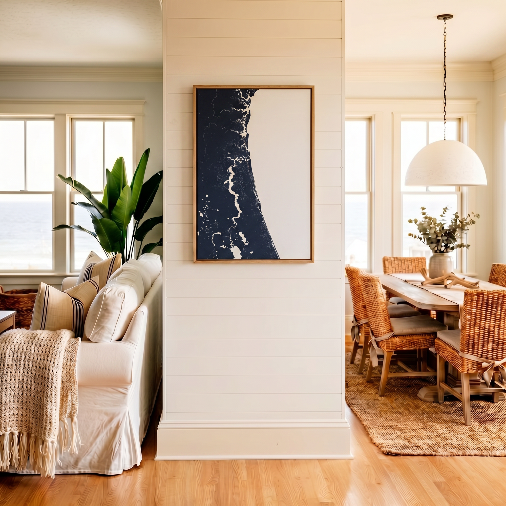 First Coast / Northeast Florida canvas map art in coastal setting