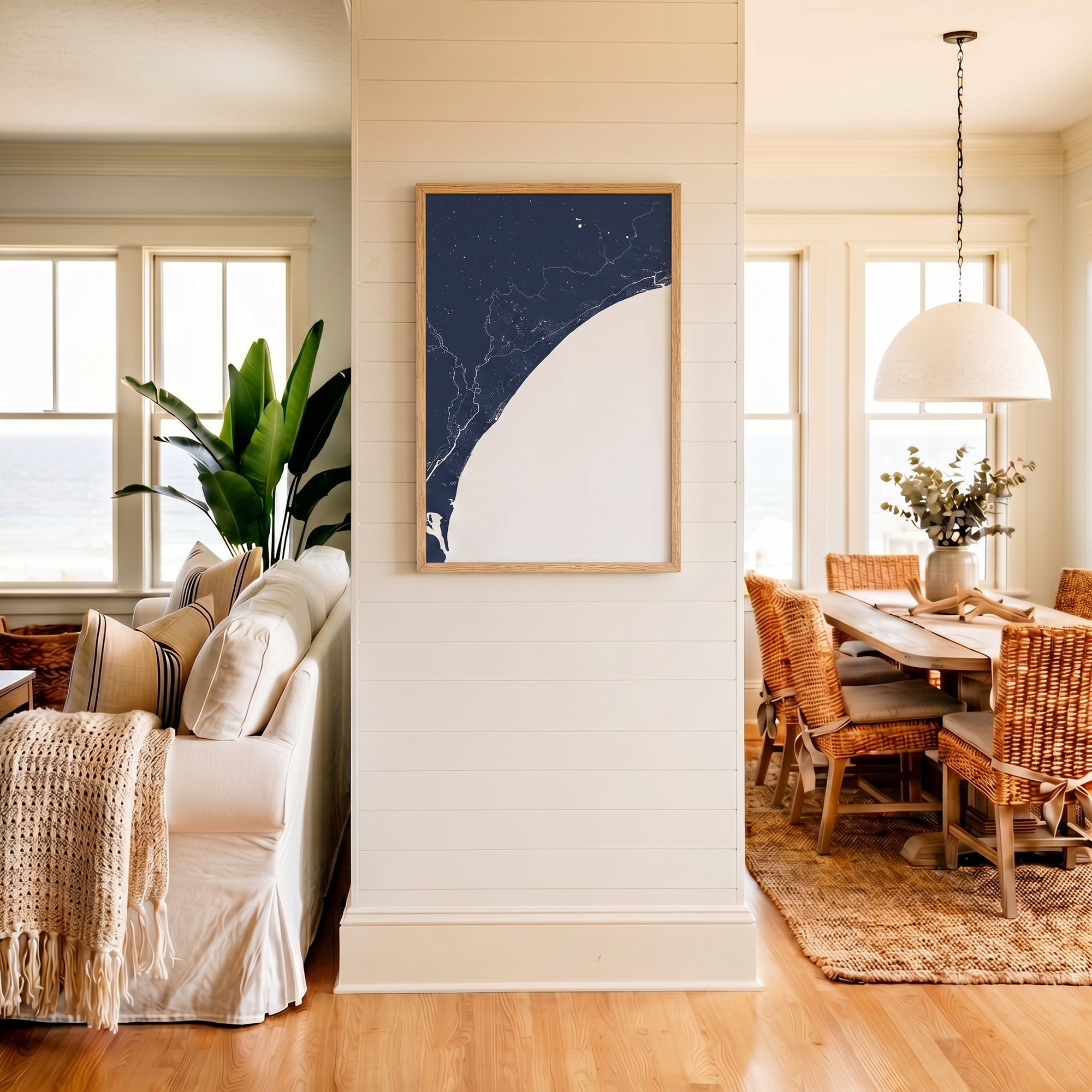 Grand Strand matte map art in coastal setting
