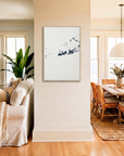 Key West canvas map art in coastal setting