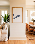Montauk matte map art in coastal setting