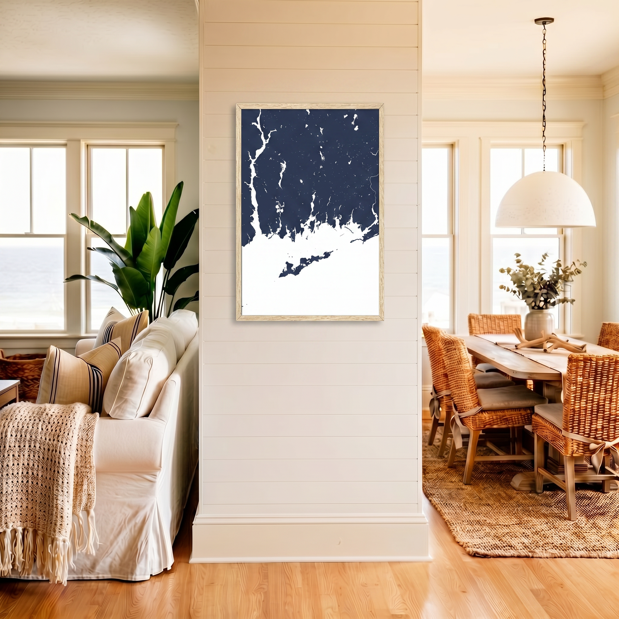 Mystic matte map art in coastal setting