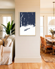 Mystic matte map art in coastal setting