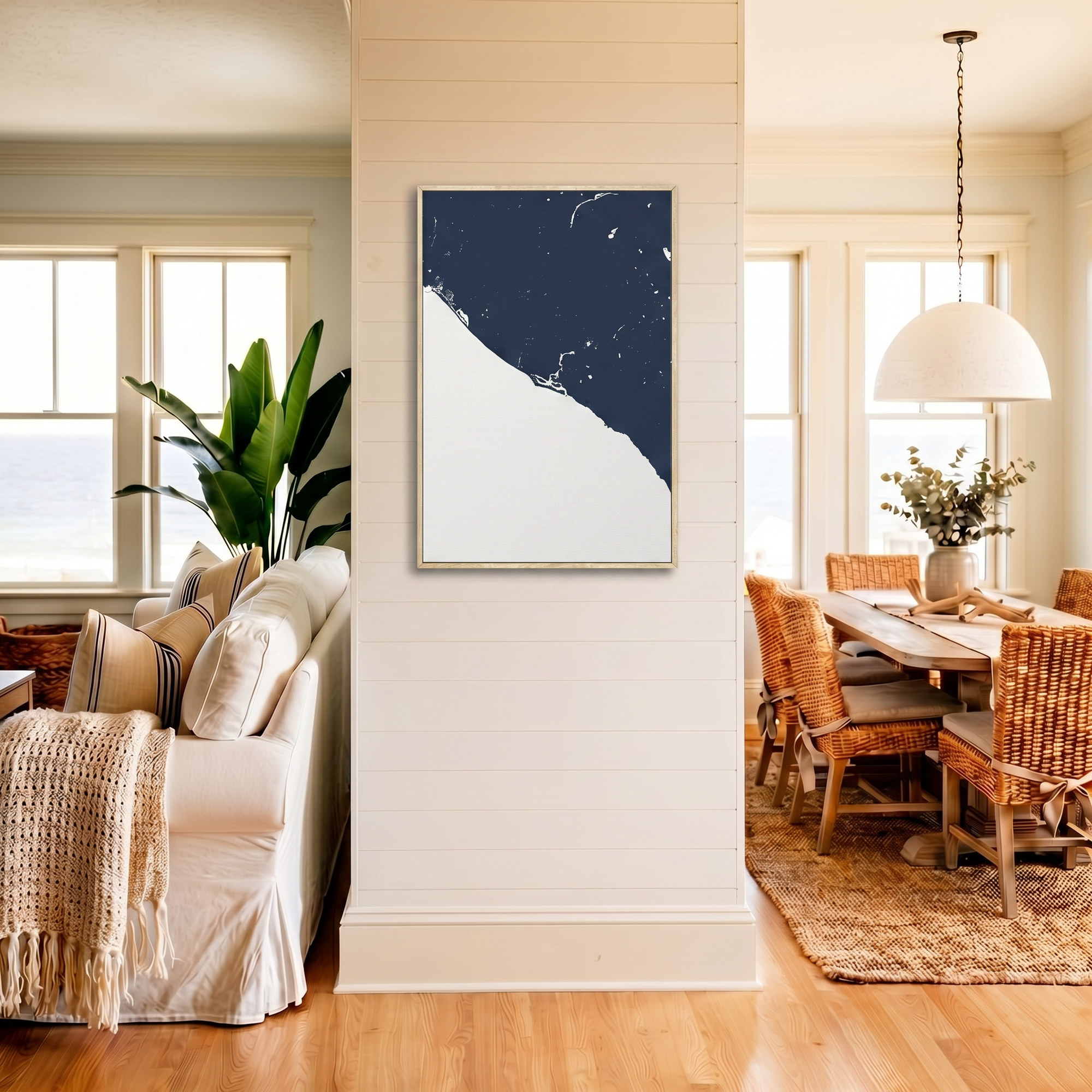 Newport Beach canvas map art in coastal setting