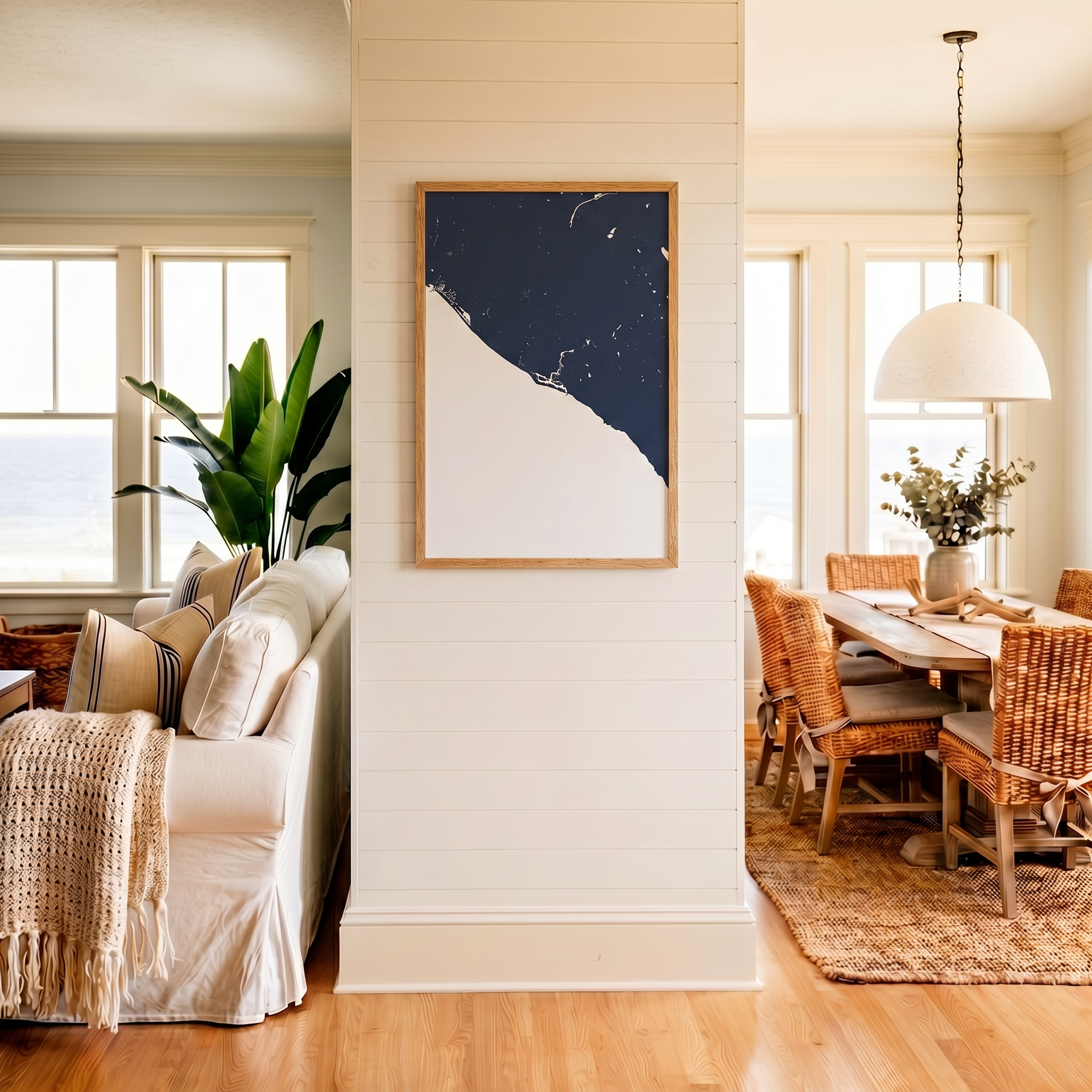 Newport Beach matte map art in coastal setting