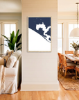Panama City Beach matte map art in coastal setting