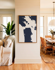 San Francisco canvas map art in coastal setting