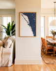 Siesta Key matte map art in coastal setting