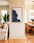 South Shore Massachusetts matte map art in coastal setting